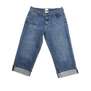Levi's‎ 515 Capri Jeans Womens 10 Blue Stretch Denim Cuffed Mid Rise Zip Fly